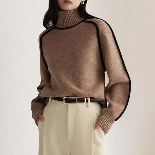 Veloria Luxe Coltrui Sweater van Premium Gebreid Materiaal