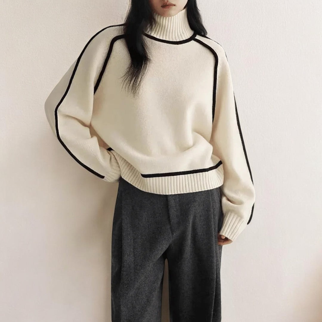Veloria Luxe Coltrui Sweater van Premium Gebreid Materiaal