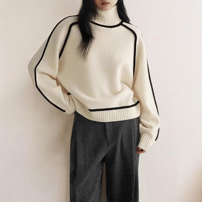 Veloria Luxe Coltrui Sweater van Premium Gebreid Materiaal