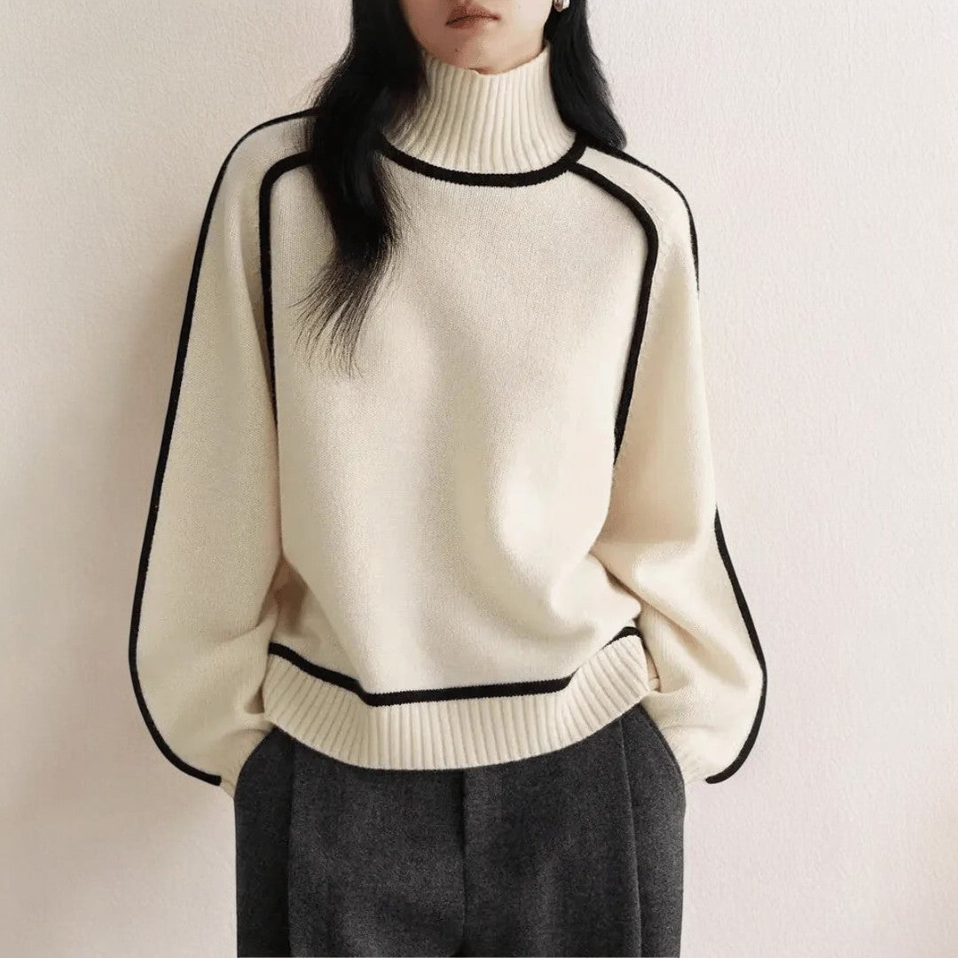 Veloria Luxe Coltrui Sweater van Premium Gebreid Materiaal