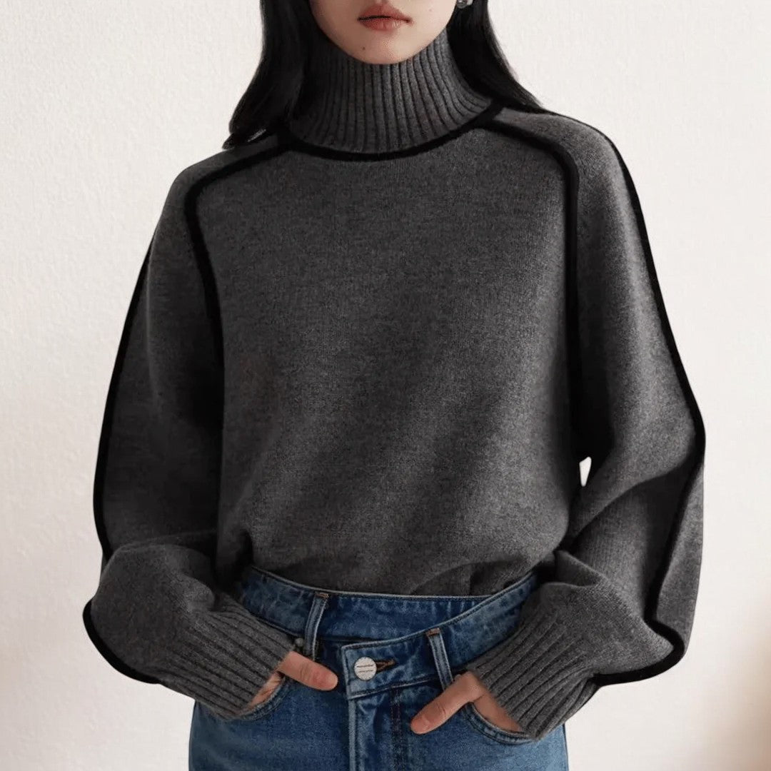 Veloria Luxe Coltrui Sweater van Premium Gebreid Materiaal
