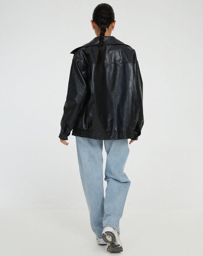 Veloria Oversized Leren Damesjas – Losse Zomerjas van Echt Leer