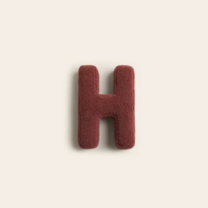 Monde Alfabet Kussen – Decoratief Pluche Letterkussen met Katoenvulling 38x30 cm