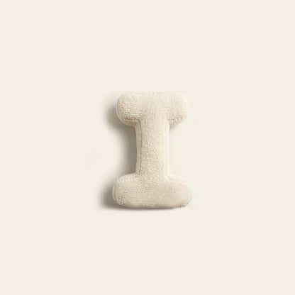 Monde Alfabet Kussen – Decoratief Pluche Letterkussen met Katoenvulling 38x30 cm