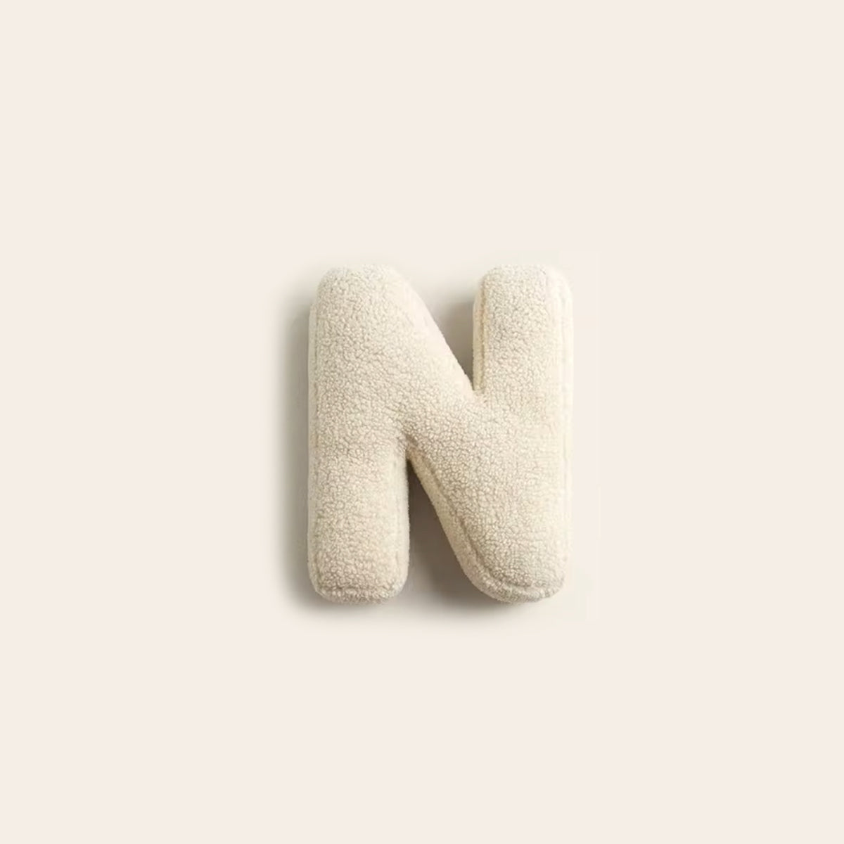 Monde Alfabet Kussen – Decoratief Pluche Letterkussen met Katoenvulling 38x30 cm
