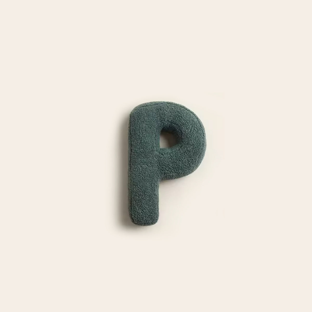 Monde Alfabet Kussen – Decoratief Pluche Letterkussen met Katoenvulling 38x30 cm