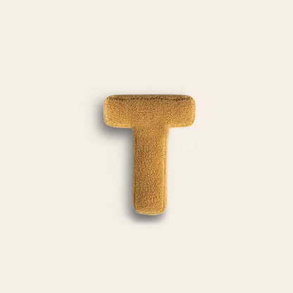 Monde Alfabet Kussen – Decoratief Pluche Letterkussen met Katoenvulling 38x30 cm