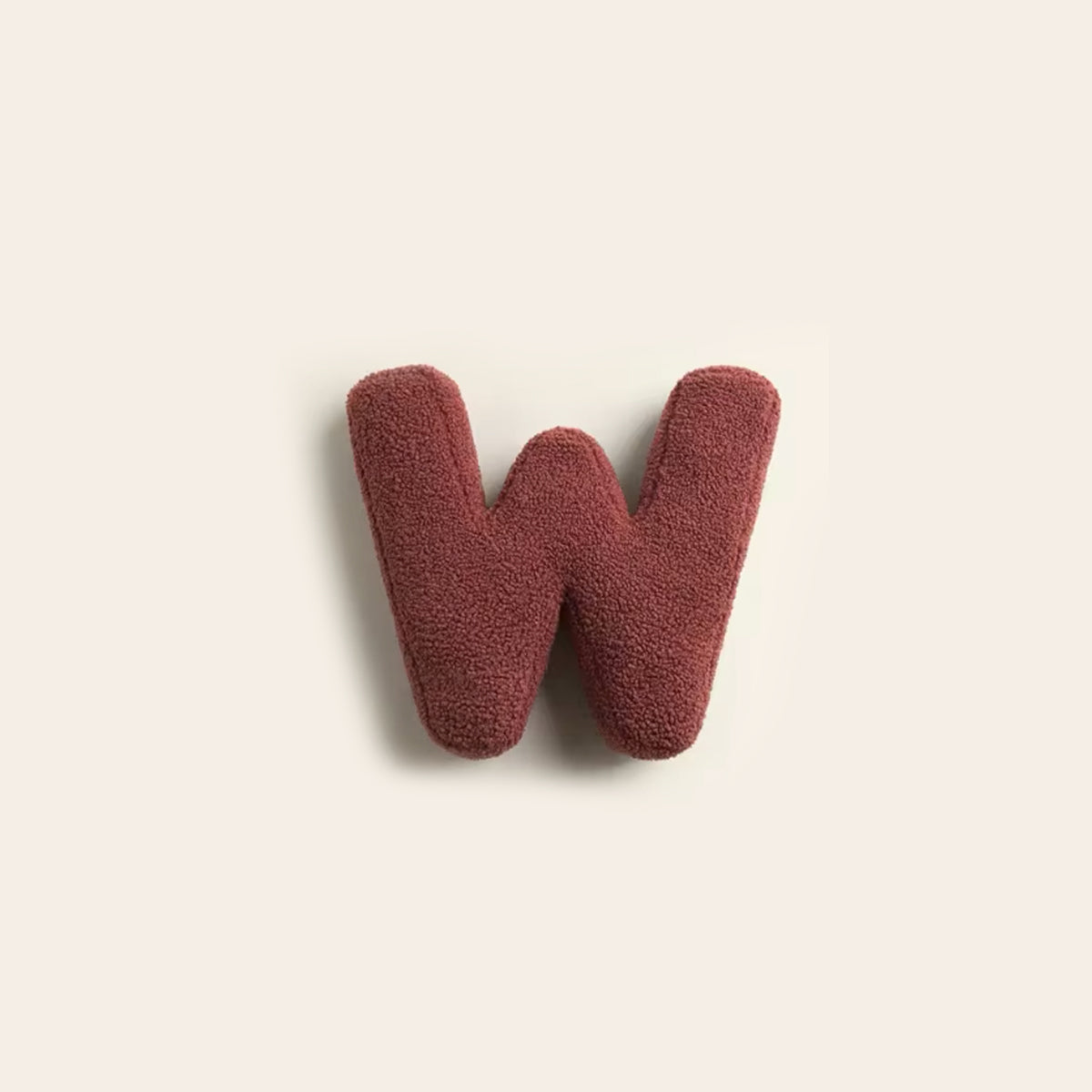 Monde Alfabet Kussen – Decoratief Pluche Letterkussen met Katoenvulling 38x30 cm