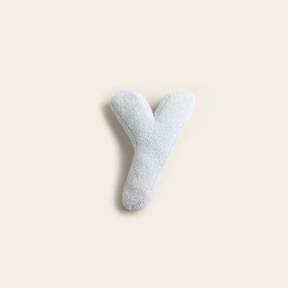 Monde Alfabet Kussen – Decoratief Pluche Letterkussen met Katoenvulling 38x30 cm