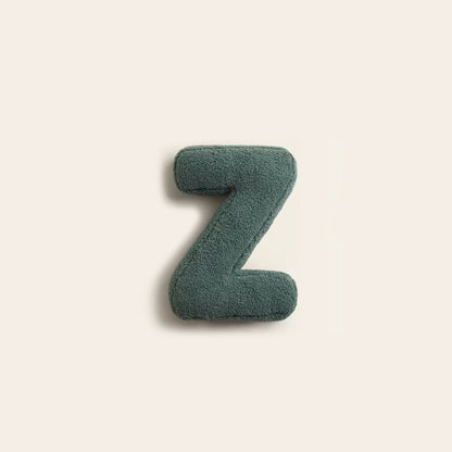 Monde Alfabet Kussen – Decoratief Pluche Letterkussen met Katoenvulling 38x30 cm
