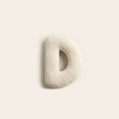 Monde Alfabet Kussen – Decoratief Pluche Letterkussen met Katoenvulling 38x30 cm
