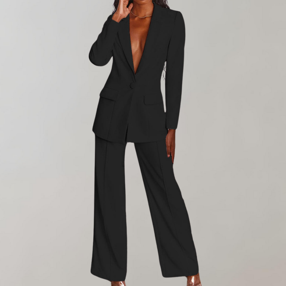 Évoque Elegante Blazer en Broekenset voor Dames – Tijdloze Twee-Delige Outfit