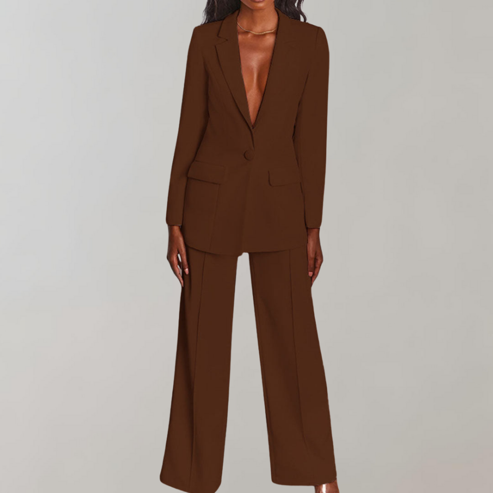Évoque Elegante Blazer en Broekenset voor Dames – Tijdloze Twee-Delige Outfit