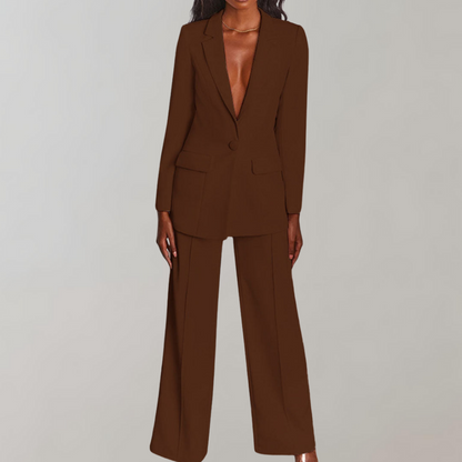 Évoque Elegante Blazer en Broekenset voor Dames – Tijdloze Twee-Delige Outfit