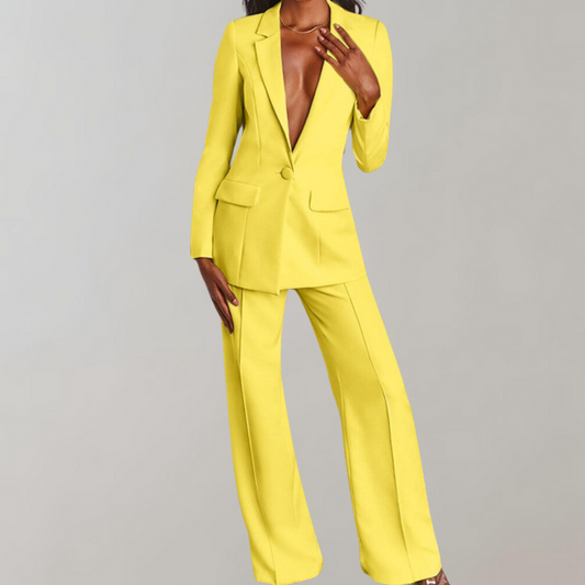 Évoque Elegante Blazer en Broekenset voor Dames – Tijdloze Twee-Delige Outfit