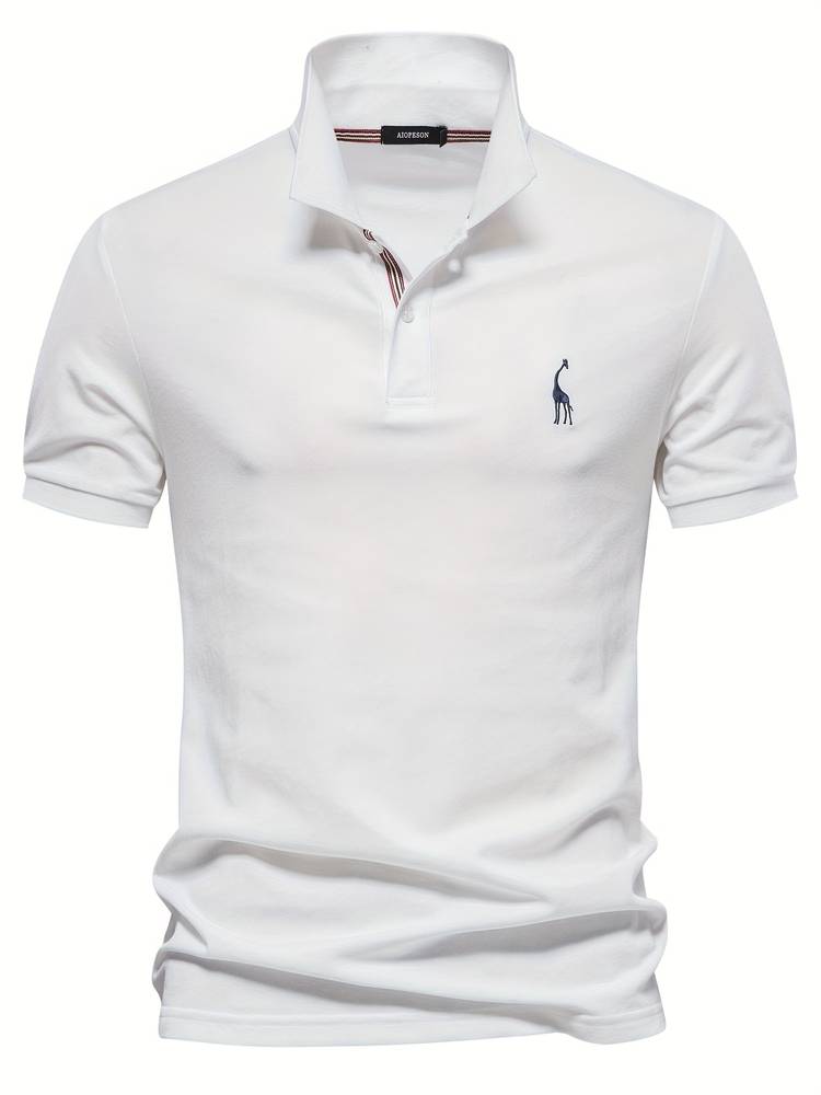 Monde Heren Polo met Korte Mouwen – Klassiek Design – Katoenmix – Regular Fit – Marineblauw