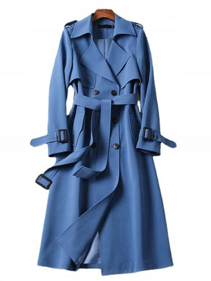 Élanor Dames Trenchcoat van Katoenmix – Vintage Geïnspireerde Lange Jas met Tijdloze Elegantie