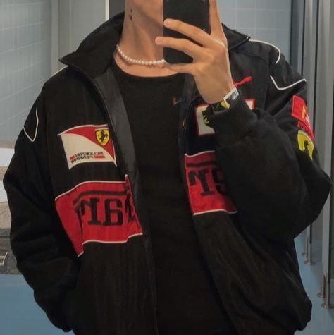 Veloria Unisex Racing Jack met Patchwork Details – Oversized Streetwear Jas