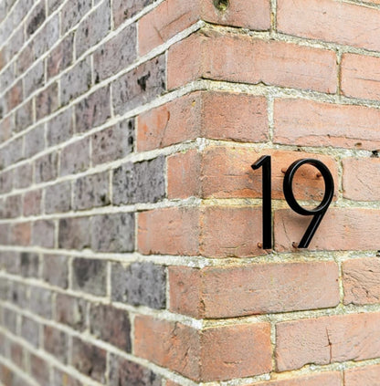 Monde Moderno zwarte huisnummer met 3D-effect en afstandhouders – weerbestendig