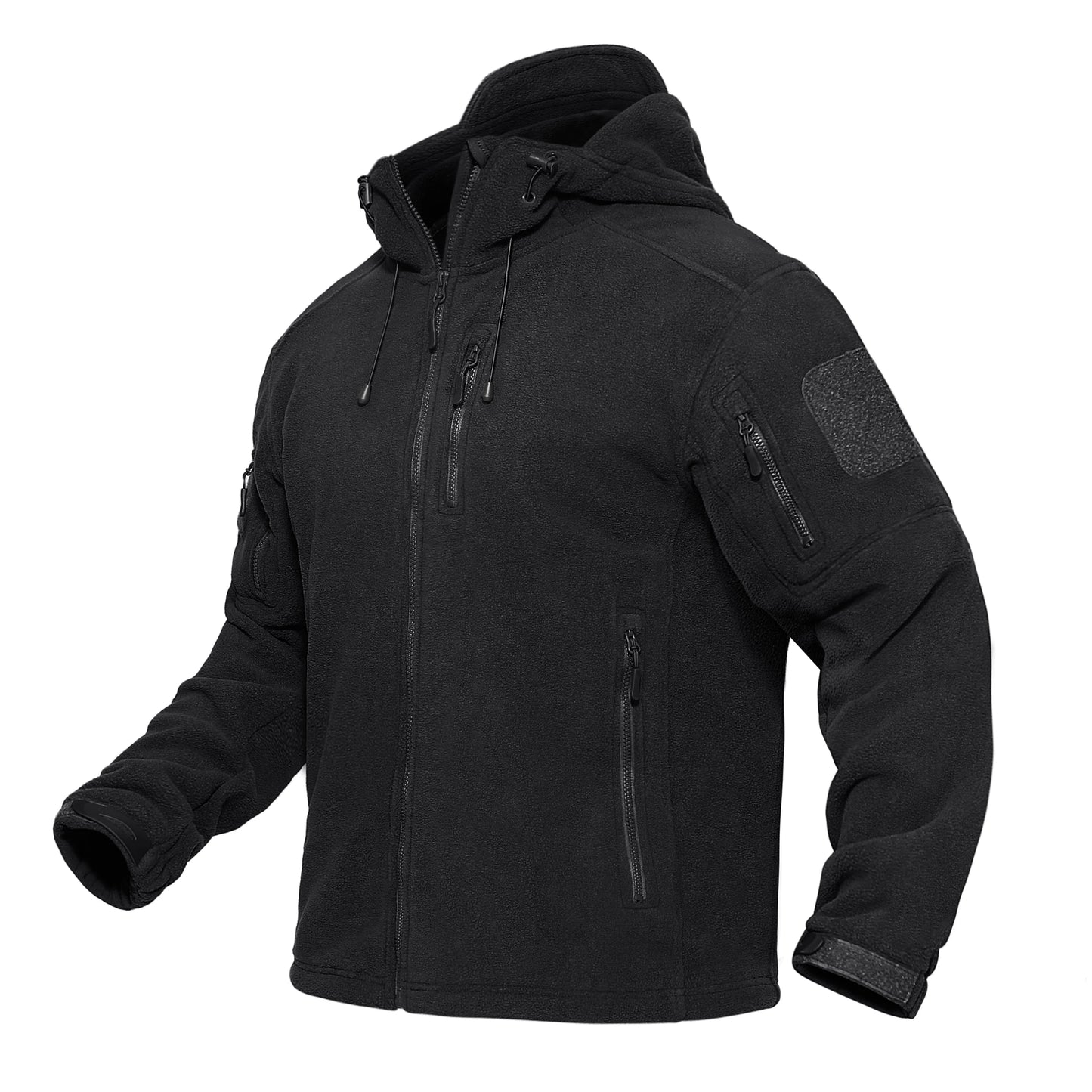 Élanor Heren Fleece Jas met Capuchon – Winddicht, Volledig Ritsbaar, Outdoor Werkjas met Meerdere Zakken
