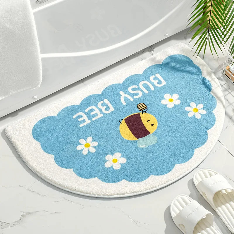 Élanor Zachte Bloemen Vloermat – Absorberend Antislip Deur- en Badkamertapijt