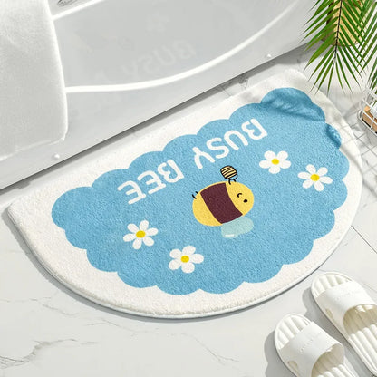 Élanor Zachte Bloemen Vloermat – Absorberend Antislip Deur- en Badkamertapijt