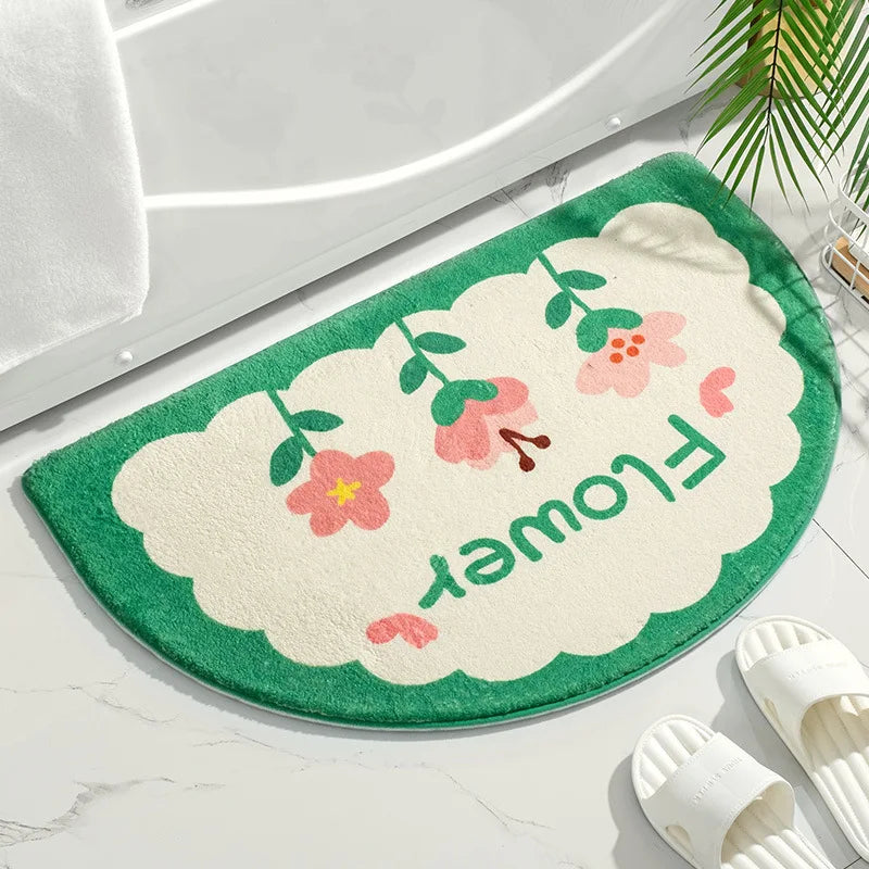 Élanor Zachte Bloemen Vloermat – Absorberend Antislip Deur- en Badkamertapijt