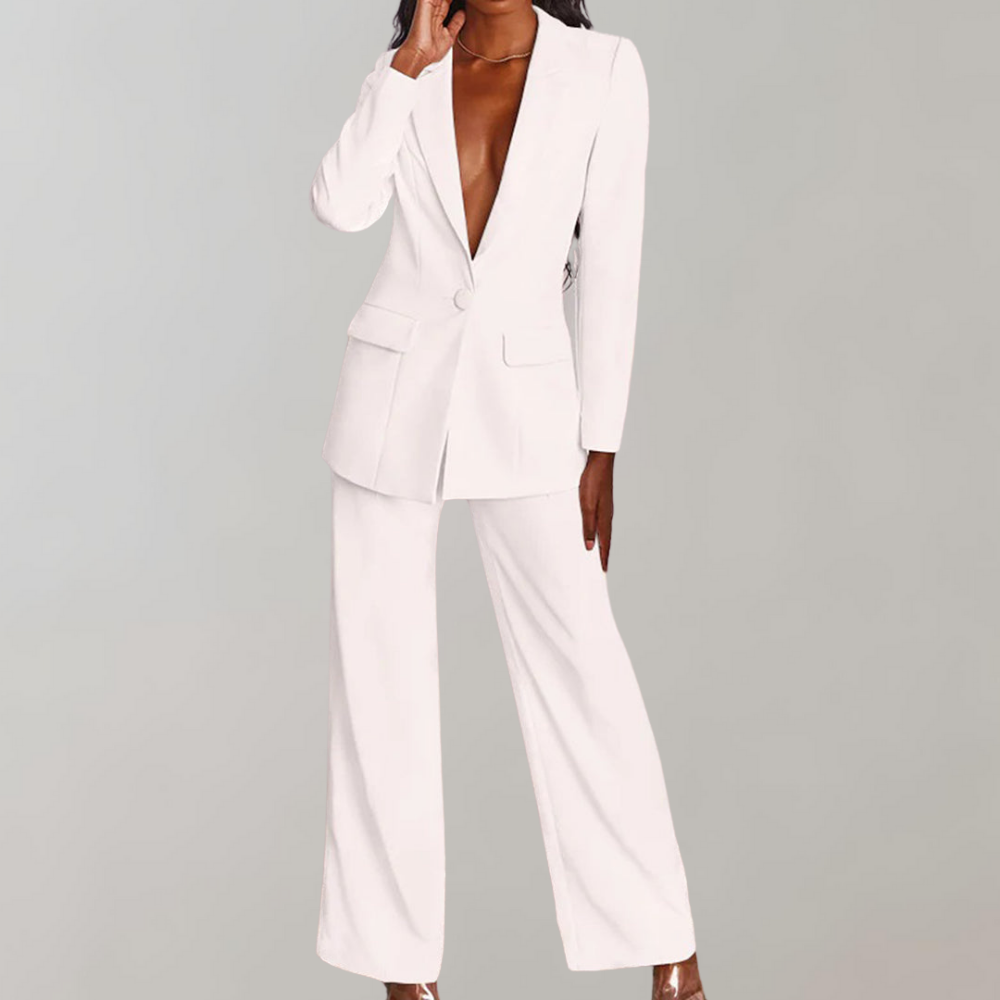 Évoque Elegante Blazer en Broekenset voor Dames – Tijdloze Twee-Delige Outfit