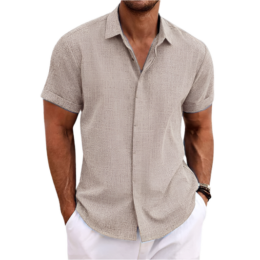 Monde Heren poloshirt met korte mouwen, lichtgewicht structuurstof, klassieke kraag en knoopsluiting – zomer geschikt
