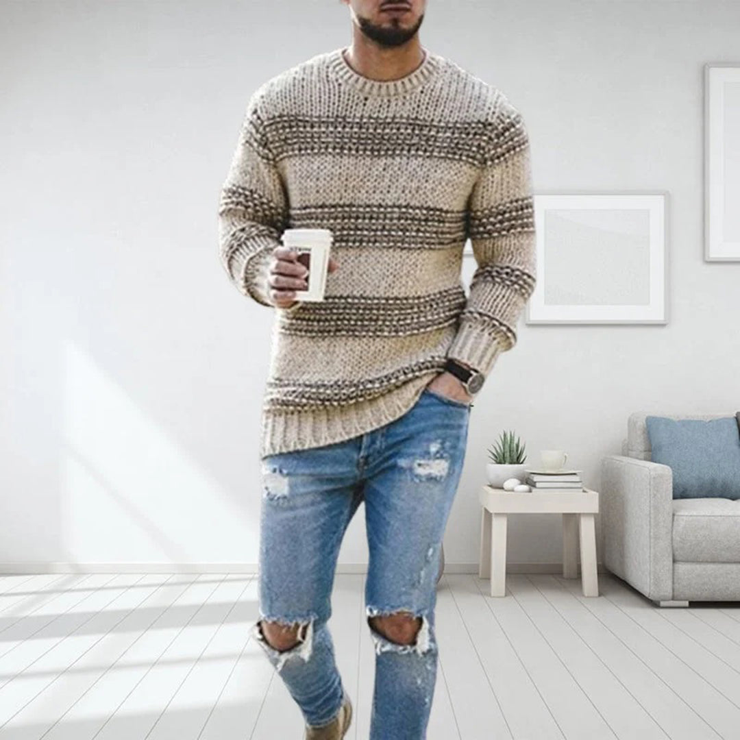 Élanor Noors Gebreide Heren Trui – Grove Knit met Traditioneel Patroon