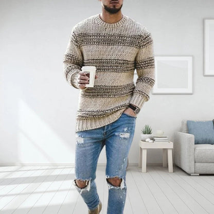 Élanor Noors Gebreide Heren Trui – Grove Knit met Traditioneel Patroon