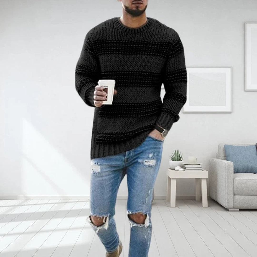 Élanor Noors Gebreide Heren Trui – Grove Knit met Traditioneel Patroon