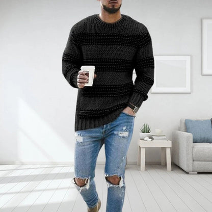 Élanor Noors Gebreide Heren Trui – Grove Knit met Traditioneel Patroon