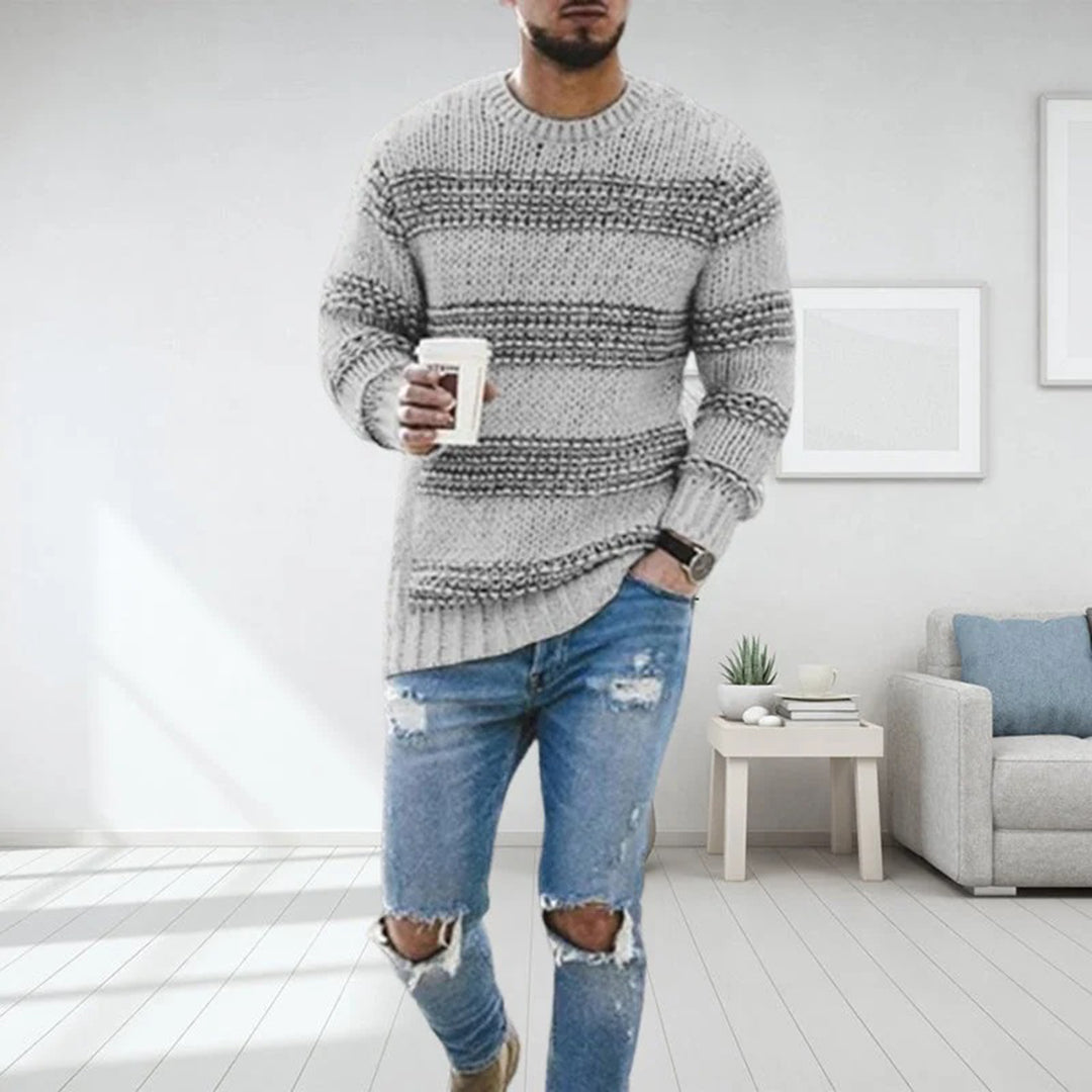 Élanor Noors Gebreide Heren Trui – Grove Knit met Traditioneel Patroon