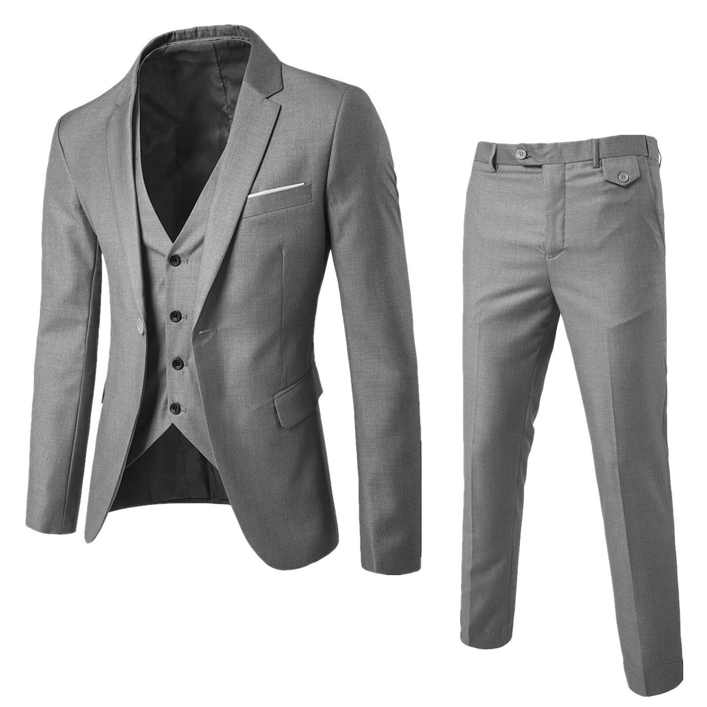 Veloria Herenpak – 3-Delige Slim Fit Business Suit met Blazer, Gilet en Broek