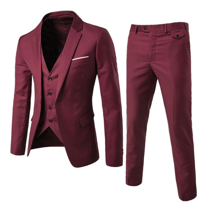 Veloria Herenpak – 3-Delige Slim Fit Business Suit met Blazer, Gilet en Broek