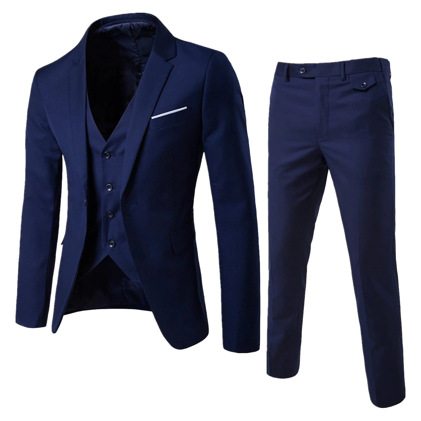 Veloria Herenpak – 3-Delige Slim Fit Business Suit met Blazer, Gilet en Broek