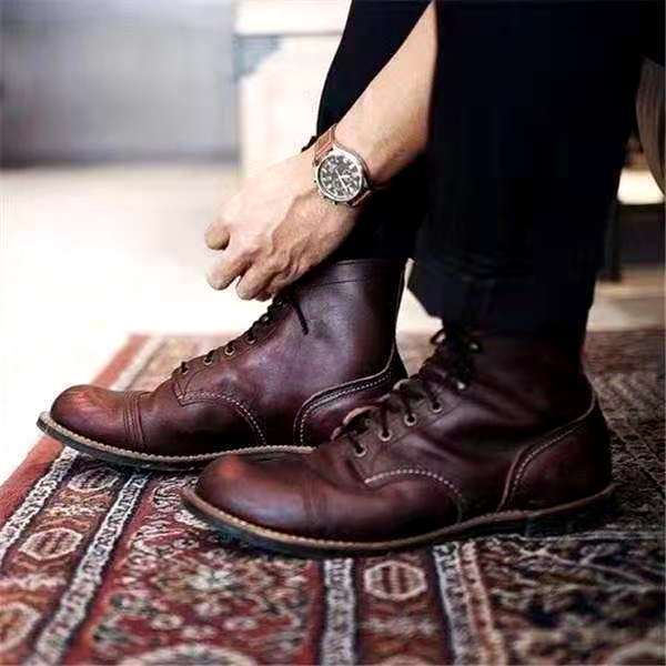 Sereno Retro Leren Herenschoenen met Veters – Klassieke Comfort Fit