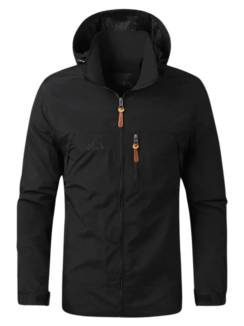 Veloria Waterdicht Varsity Outdoorjack voor Heren – Winddichte Jas met Afneembare Capuchon