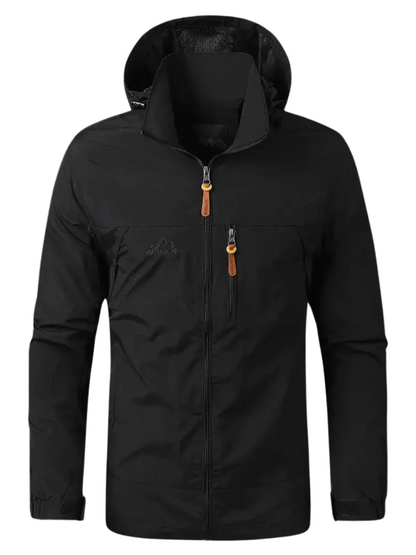 Veloria Waterdicht Varsity Outdoorjack voor Heren – Winddichte Jas met Afneembare Capuchon