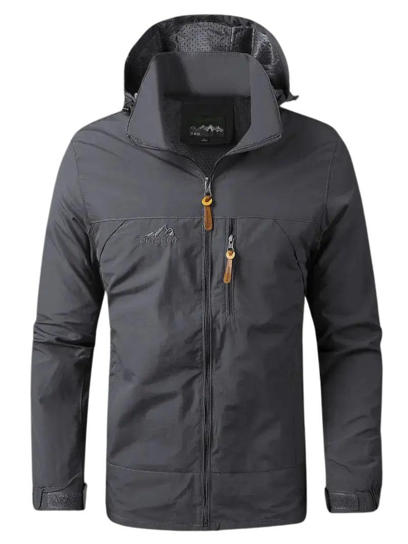 Veloria Waterdicht Varsity Outdoorjack voor Heren – Winddichte Jas met Afneembare Capuchon
