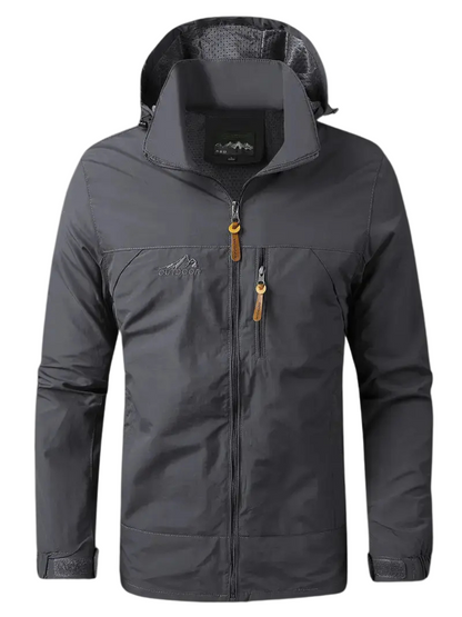 Veloria Waterdicht Varsity Outdoorjack voor Heren – Winddichte Jas met Afneembare Capuchon