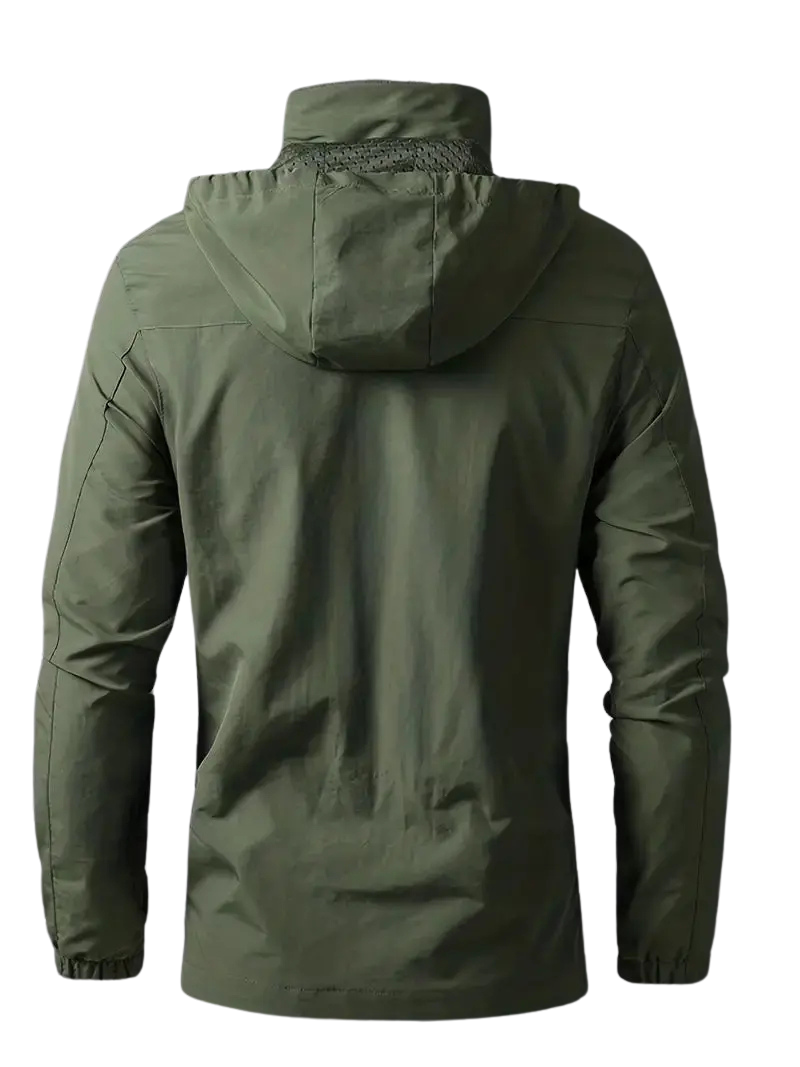 Veloria Waterdicht Varsity Outdoorjack voor Heren – Winddichte Jas met Afneembare Capuchon
