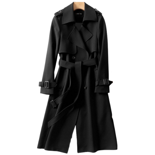 Élanor Dames Trenchcoat van Katoenmix – Vintage Geïnspireerde Lange Jas met Tijdloze Elegantie