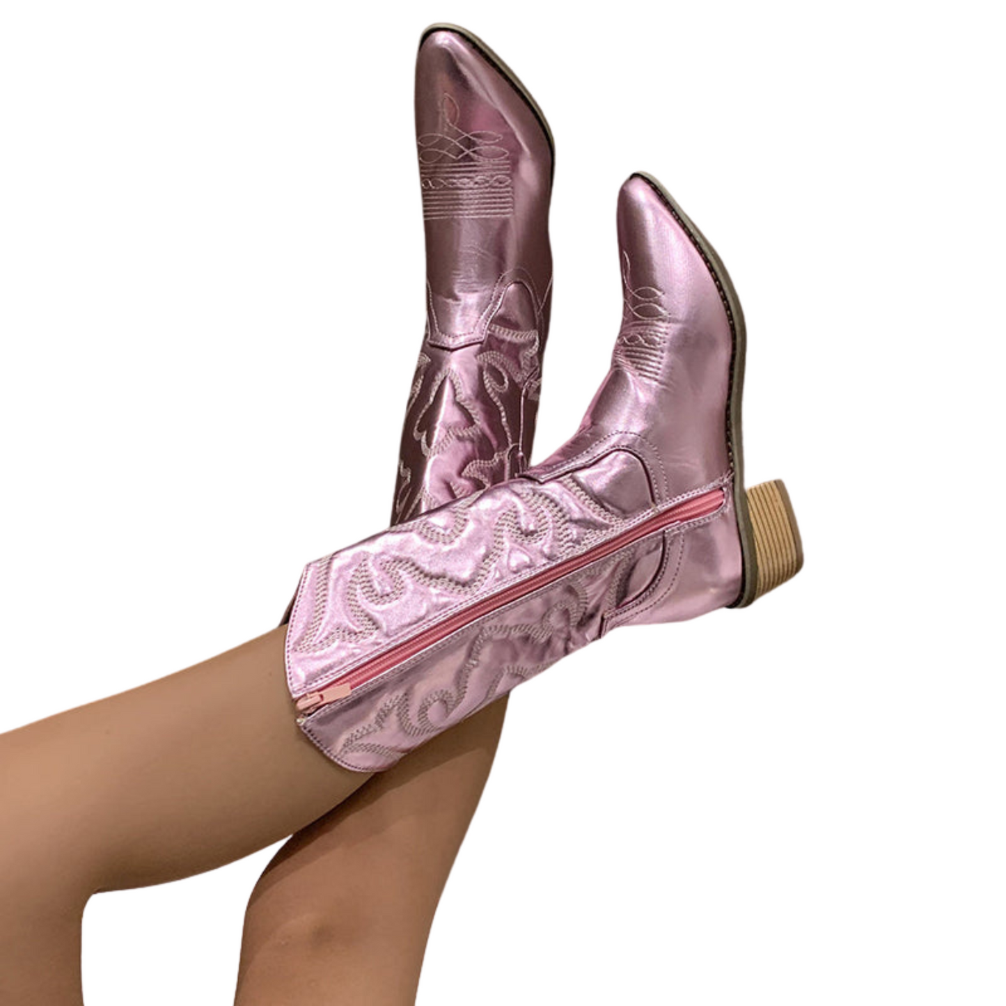 Sorella – Metallic Cowboylaarzen met Elegante Afwerking