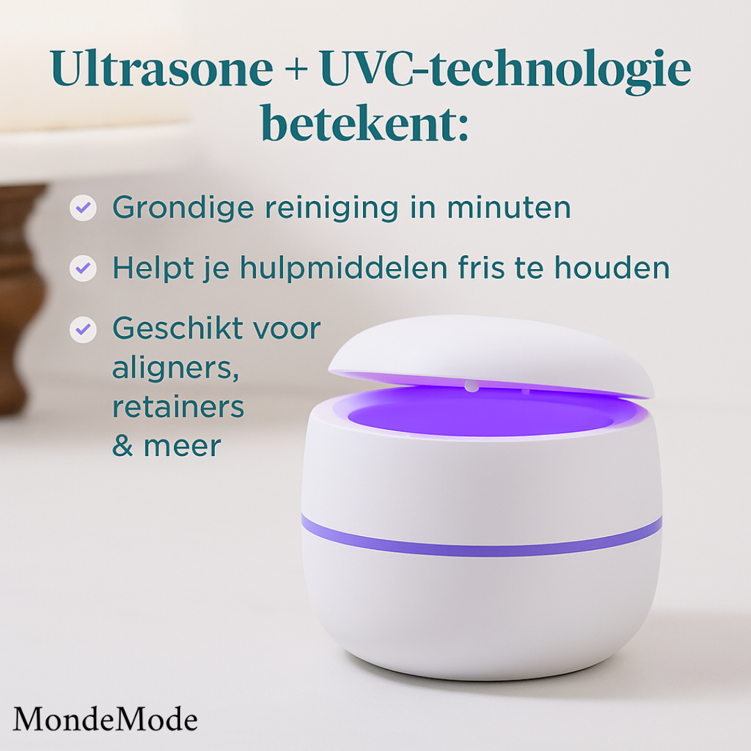 Lucra – Ultrasone & UVC Reinigingsapparaat voor Gebitsapparaten