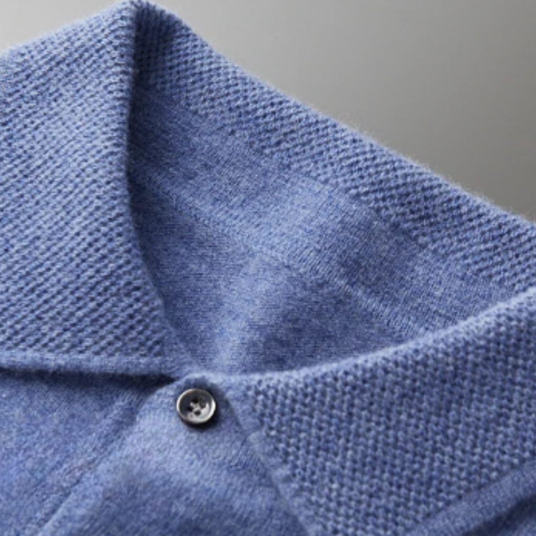 Aureum Wollen Polo Longsleeve Heren – Tijdloze Fijngebreide Trui