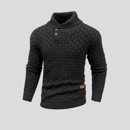 Élanor | Thermische gebreide herentrui met regular fit katoenmix