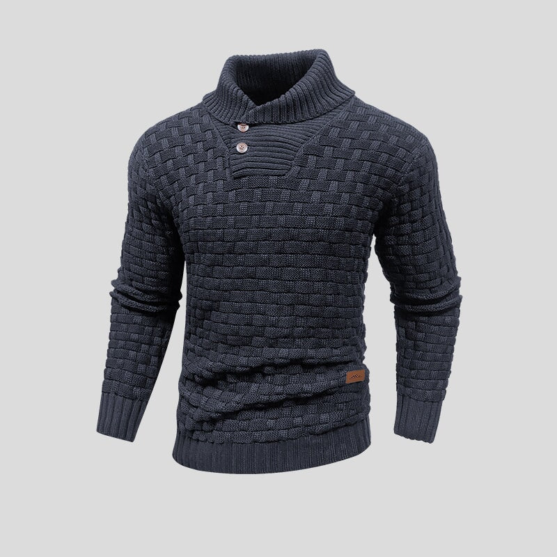 Élanor | Thermische gebreide herentrui met regular fit katoenmix