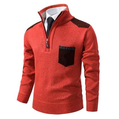Herenpullover met Kraag en Borstzak – Comfort en Klasse in één